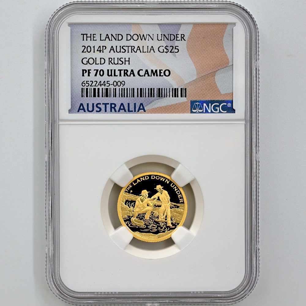 2014 �������ȥ�ꥢ ���ɥ����󥢥���� ������ɥ�å���  25��ɥ� ��� 1/4���� �ץ롼�� NGC PF 70 UC �ǹ���� ����̤������