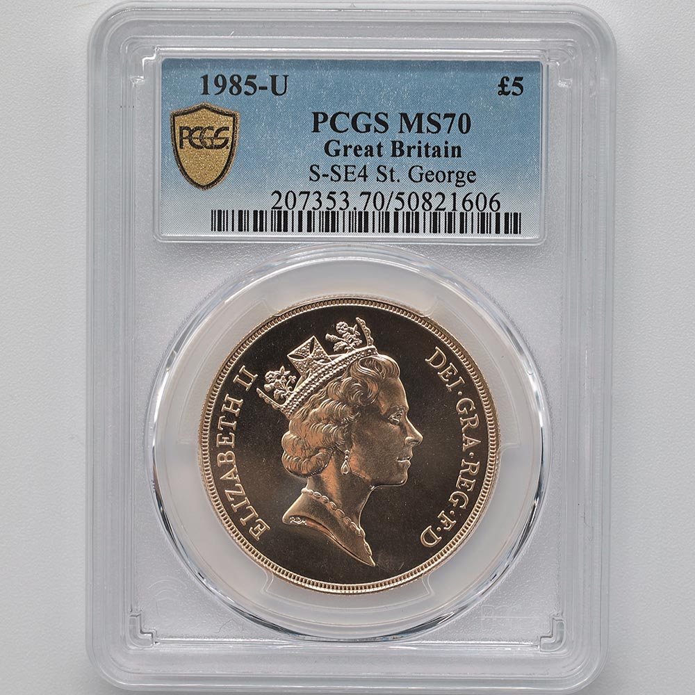 1985 �ѹ�ʥ����ꥹ�� ���ꥶ�٥�2�� ���֥�� 5�ݥ�ɡ�5���֥��˶�� PCGS MS 70 �ǹ���� ����̤������ �����硼��ε�༣