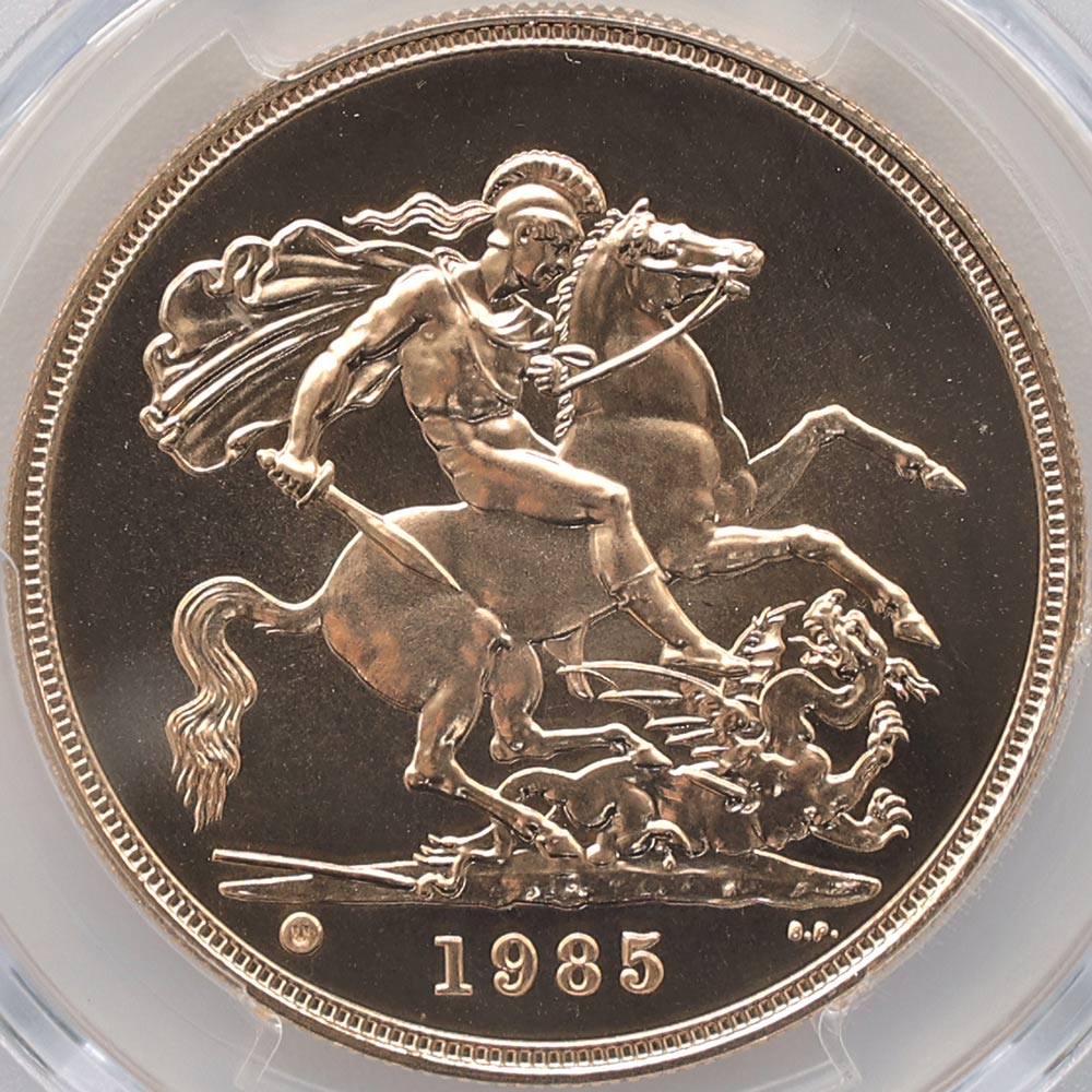 1985 �ѹ�ʥ����ꥹ�� ���ꥶ�٥�2�� ���֥�� 5�ݥ�ɡ�5���֥��˶�� PCGS MS 70 �ǹ���� ����̤������ �����硼��ε�༣