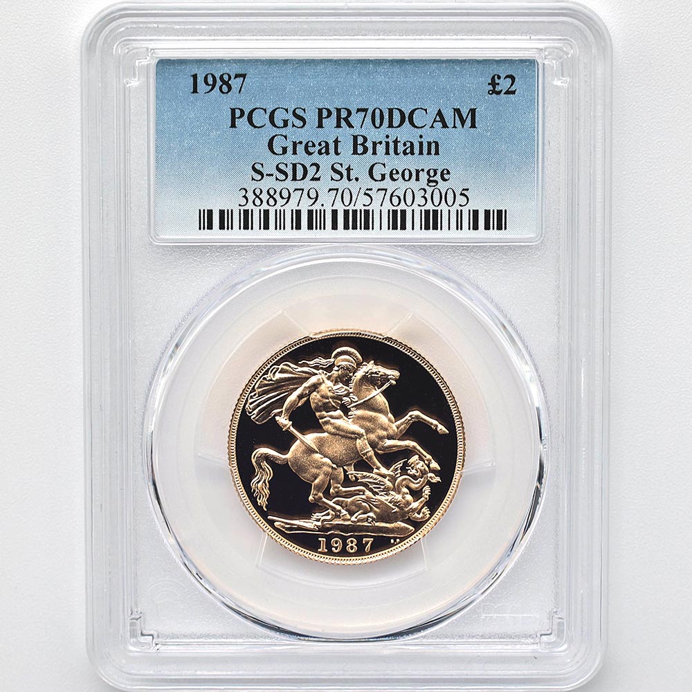 �������� 1987 �ѹ� ���ꥶ�٥�2�� ���֥�� 2�ݥ�ɡ�2���֥��� ��� �ץ롼�� PCGS PR 70 DCAM �ǹ���� ����̤������ �����硼��ε�༣ �����ꥹ ��� �ڥݥ���ȡ������ݥ������оݳ���
