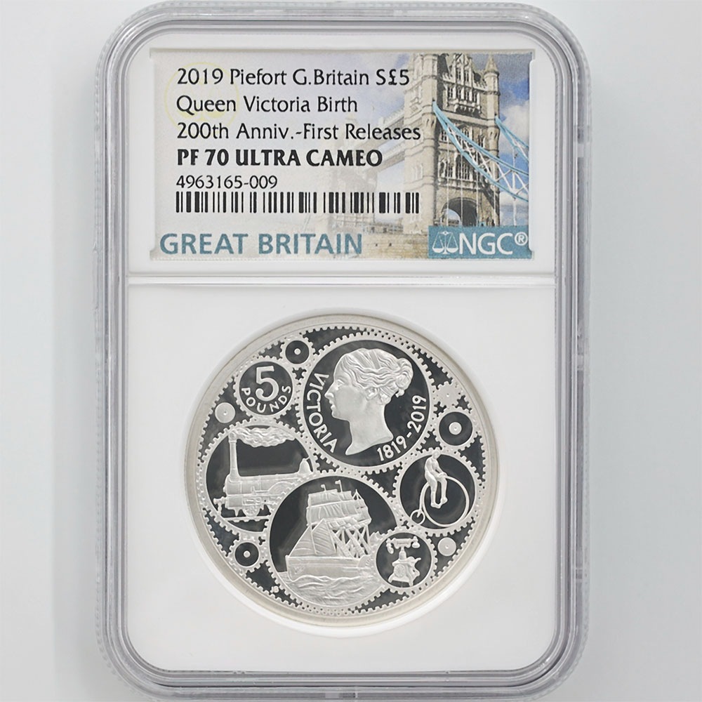 2019 イギリス　ヴィクトリア女王生誕200周年記念 5ポンド銀貨　ピエフォー 2019 英国 ヴィクトリア女王生誕200周年記念 5ポンド ピエフォー
