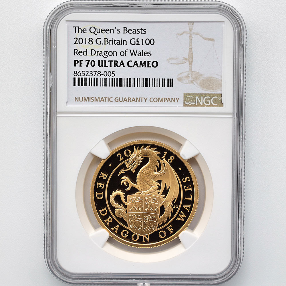 2018 �ѹ� ��Ϥνå��쥯����� �������륺�Υ�åɥɥ饴�� 100�ݥ�� ��� 1���� �ץ롼�� NGC PF 70 UC �ǹ���� ����̤������ �����ꥹ ���