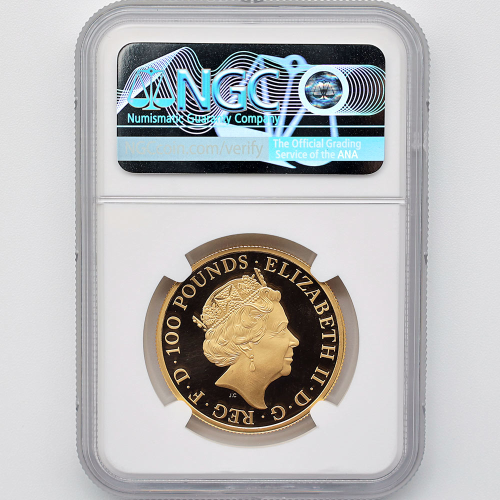 2018 �ѹ� ��Ϥνå��쥯����� �������륺�Υ�åɥɥ饴�� 100�ݥ�� ��� 1���� �ץ롼�� NGC PF 70 UC �ǹ���� ����̤������ �����ꥹ ���