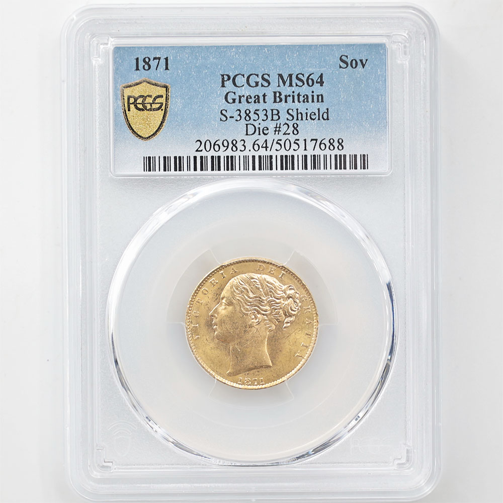 1871 ѹ ȥꥢ 1ݥɡ1֥  PCGS MS 64 ̤ѡ̤ 󥰥إå ꥹ 