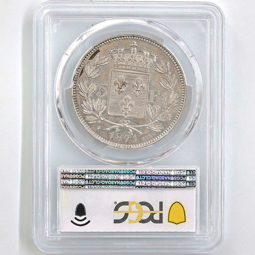 ����� 1871 �ե�� �����5�� 5�ե�� ��� PCGS SP 63 �ǹ���� ̤������