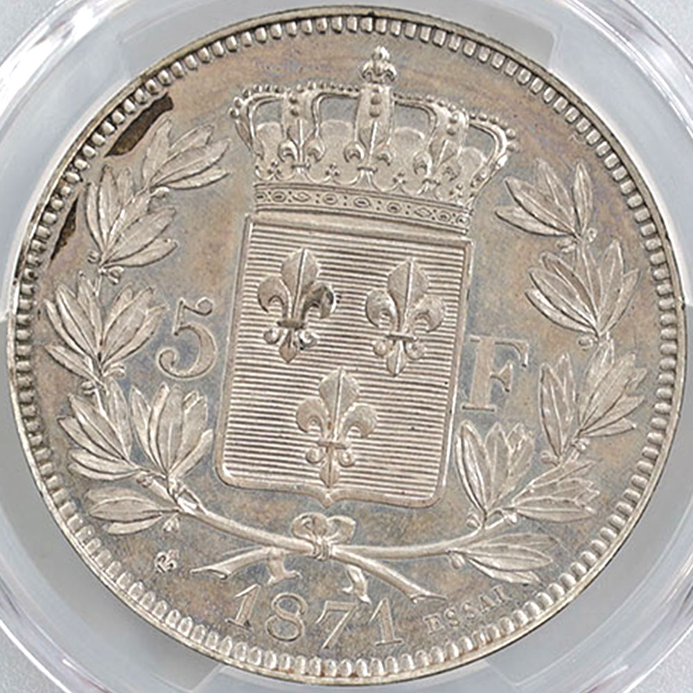 ����� 1871 �ե�� �����5�� 5�ե�� ��� PCGS SP 63 �ǹ���� ̤������