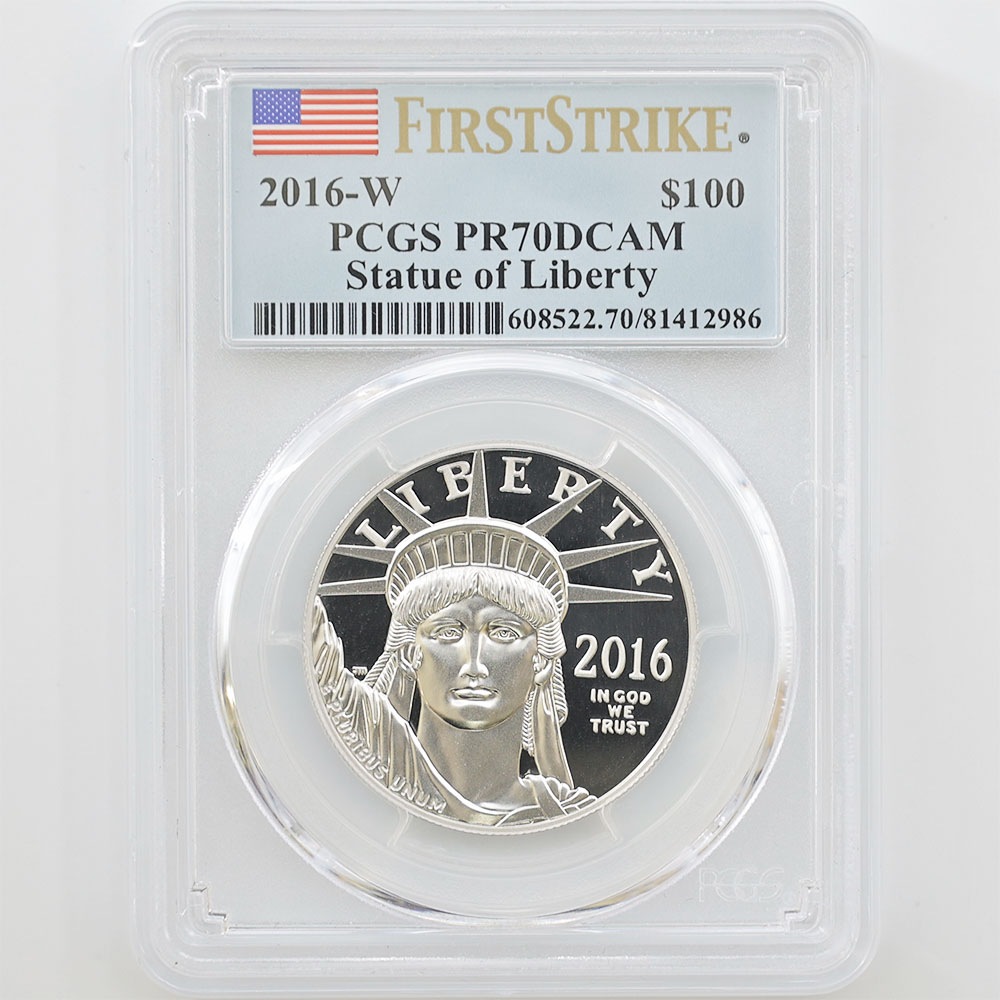 �������� 2016 ����ꥫ ��ͳ�ν��� 100�ɥ� �ץ���ʲ� 1���� �ץ롼�� PCGS PR 70 DCAM FS ������ �ǹ���� ���� ��Хƥ�