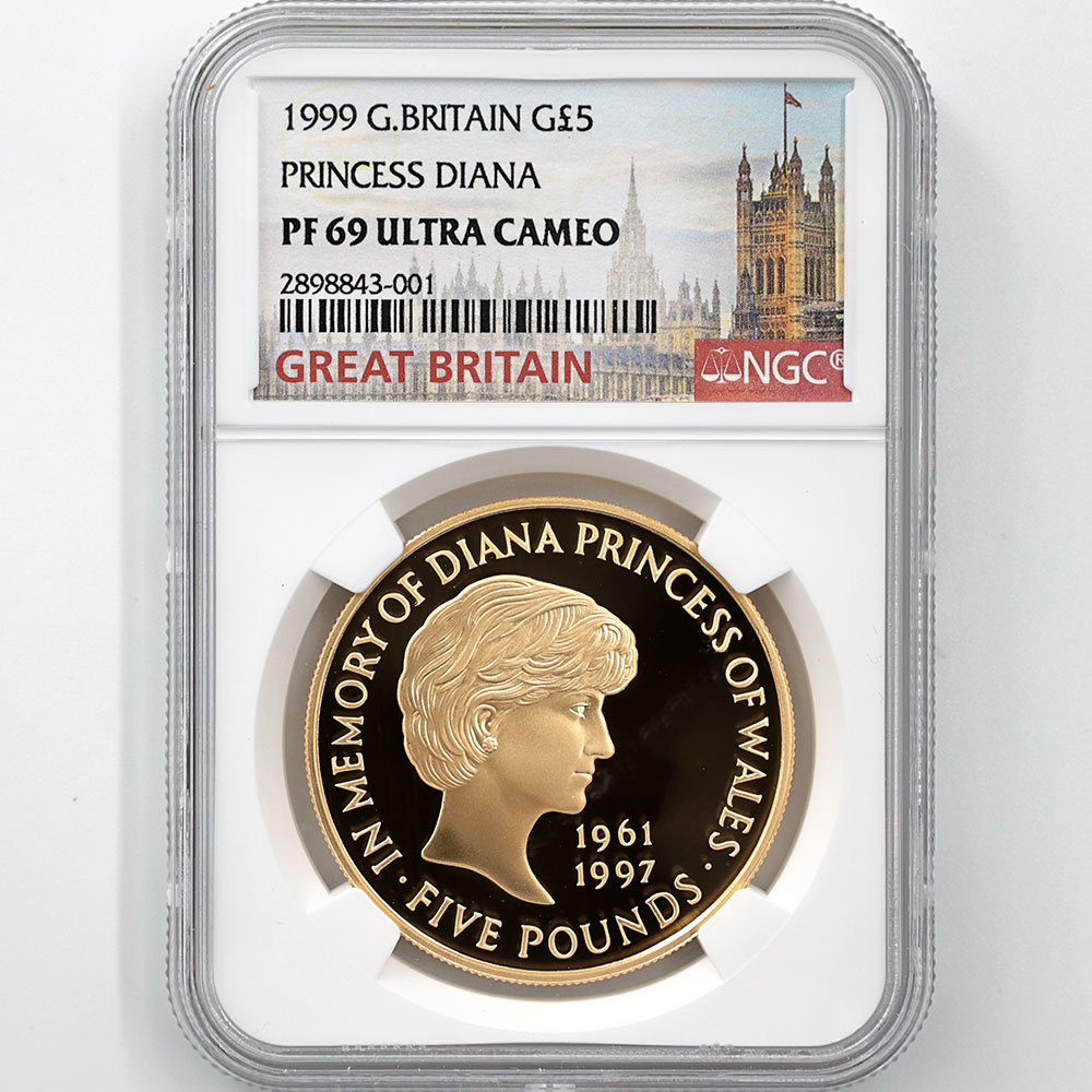 1999 �ѹ� �������������鵭ǰ 5�ݥ�� ��� �ץ롼�� NGC PF 69 UC ��ǹ���� ����̤������ �����ꥹ ���