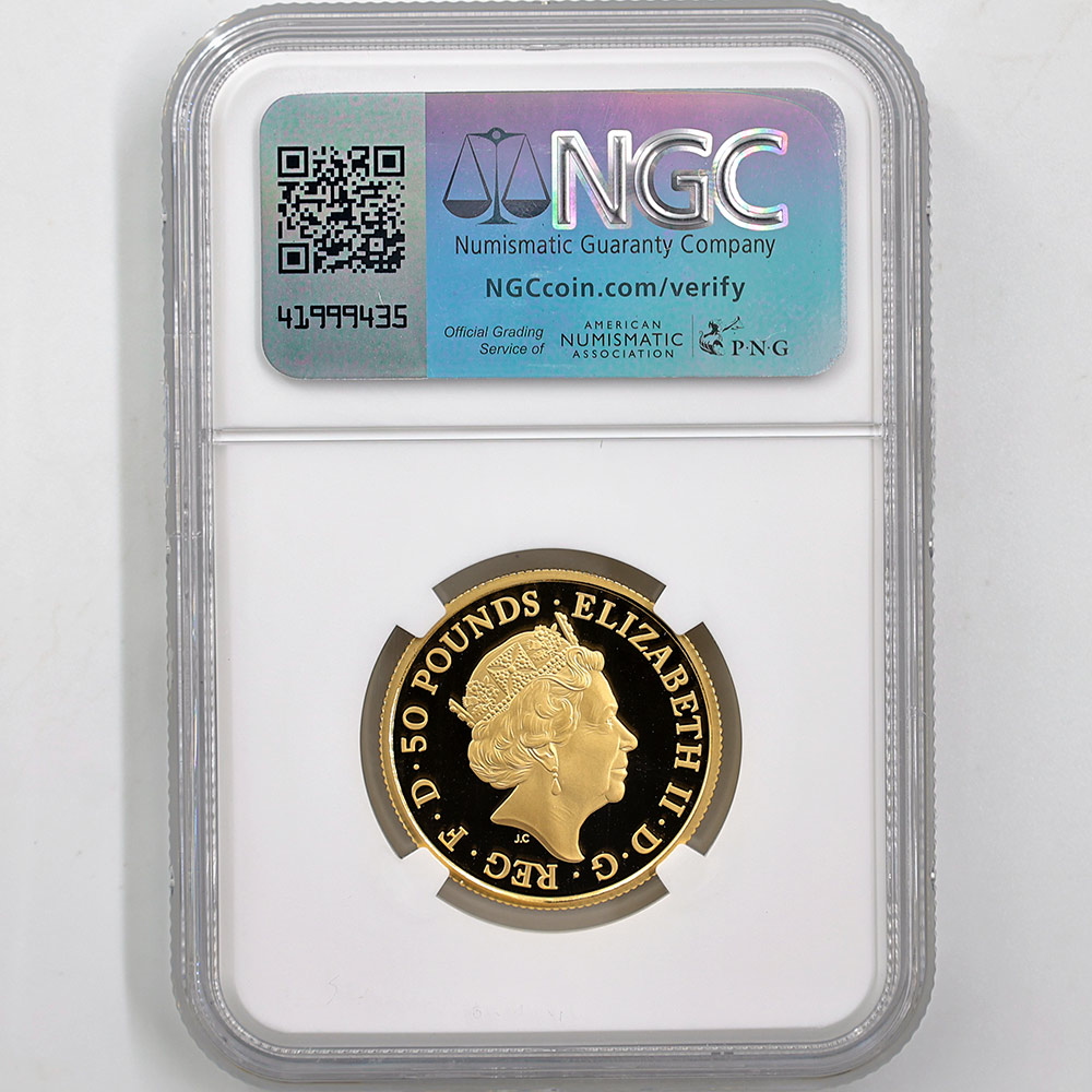 2018 �ѹ� ��Ȥ����� �֥꥿�˥� 50�ݥ�� ��� 1/2���� �ץ롼�� NGC PF 70 UC �ǹ���� ����̤������ �����ꥹ ���