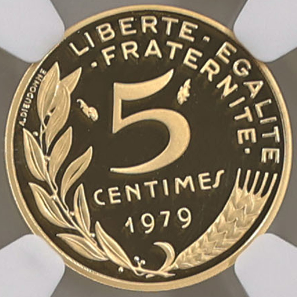 1979 �ե�� �ޥꥢ��� 5��������� �ԥ��ե��� ��� �ץ롼�� NGC PF 68 UC ��ǹ���� ����̤������