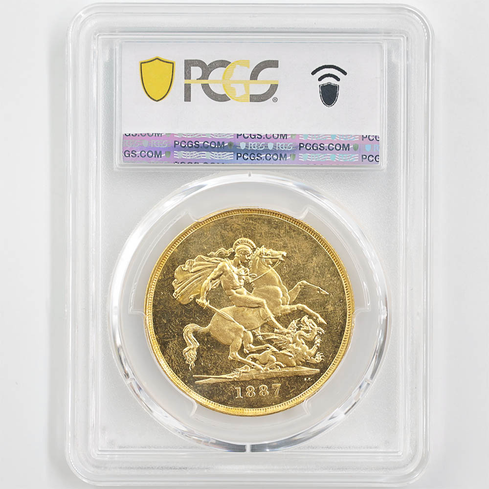 1887 �ѹ� �������ȥꥢ���� ����ӥ꡼�إå� 5�ݥ�ɡ�5���֥��˶�� PCGS MS 63 ̤������ �����ꥹ ���