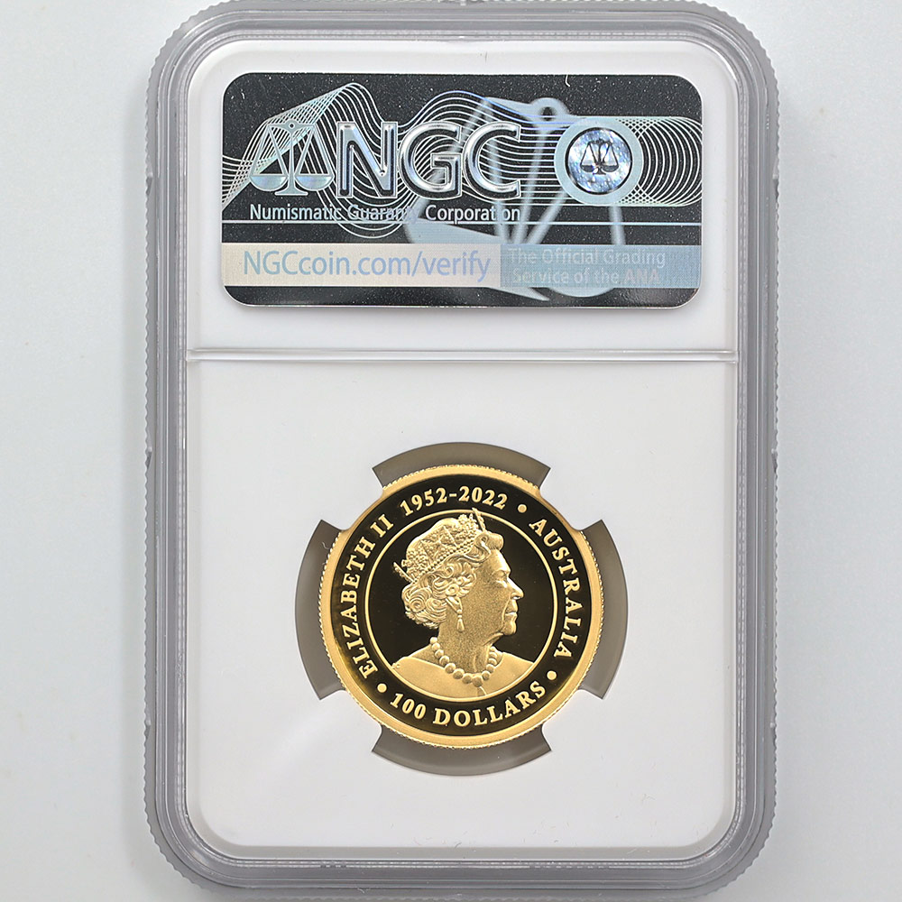 2023 �������ȥ�ꥢ �ϥ���꡼�� ���ʥ����̥亮 100��ɥ� ��� 1���� �ץ롼�� NGC PF 70 UC FR ������ �ǹ���� ����̤������ ��Ȣ�� �����å��ơ��륤������