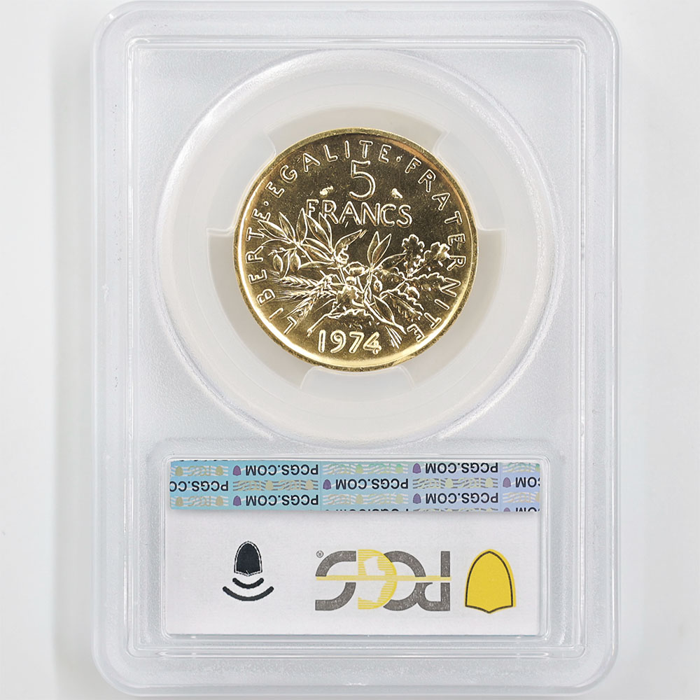1974 �ե�� ��򼬤����� 5�ե�� �ԥ��ե��� ��� PCGS SP 66 ����̤������