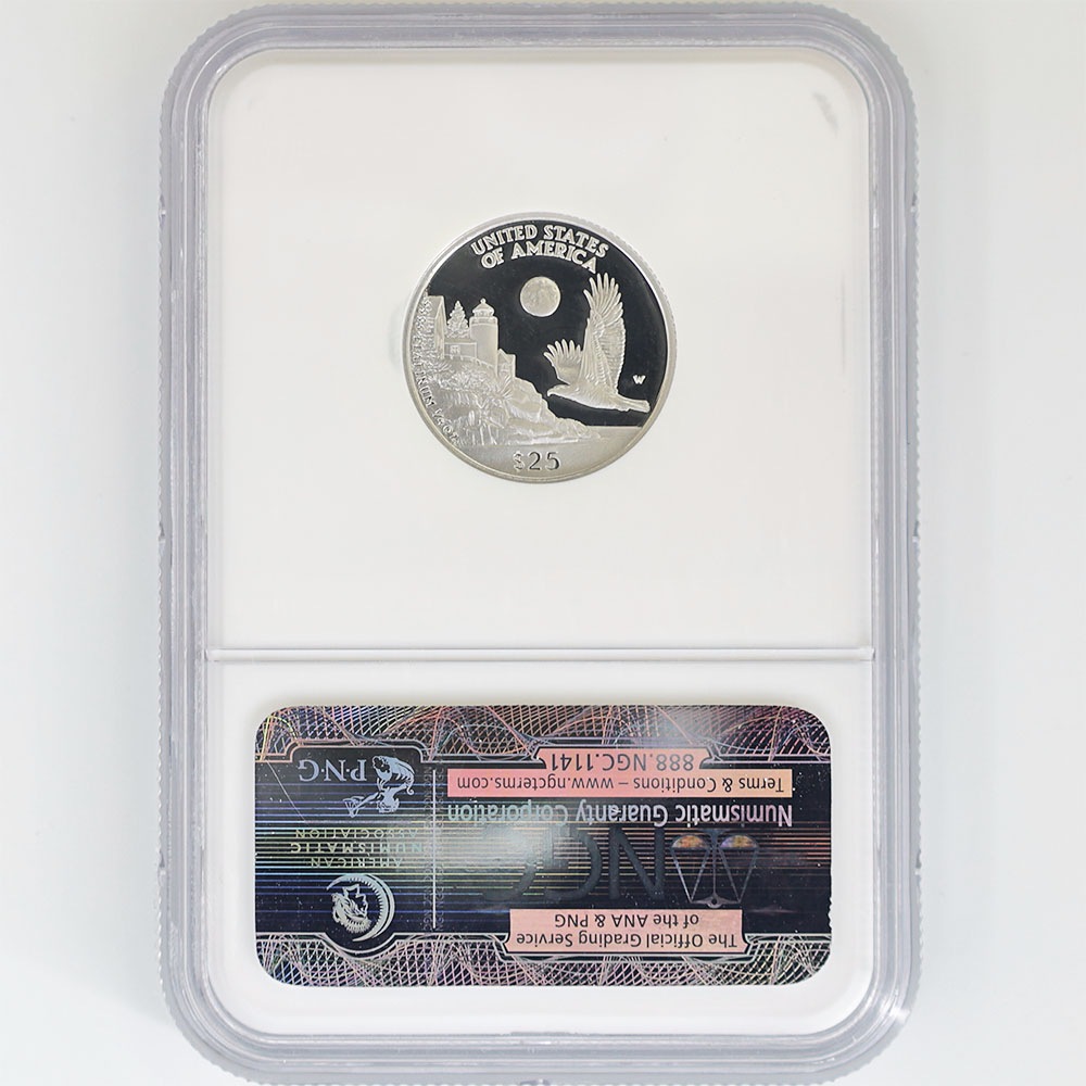 �������� 1998 ����ꥫ ��ͳ�ν��� 25�ɥ� �ץ���ʲ� 1/4���� �ץ롼�� NGC PF 70 UC �ǹ���� ���� ��Хƥ�