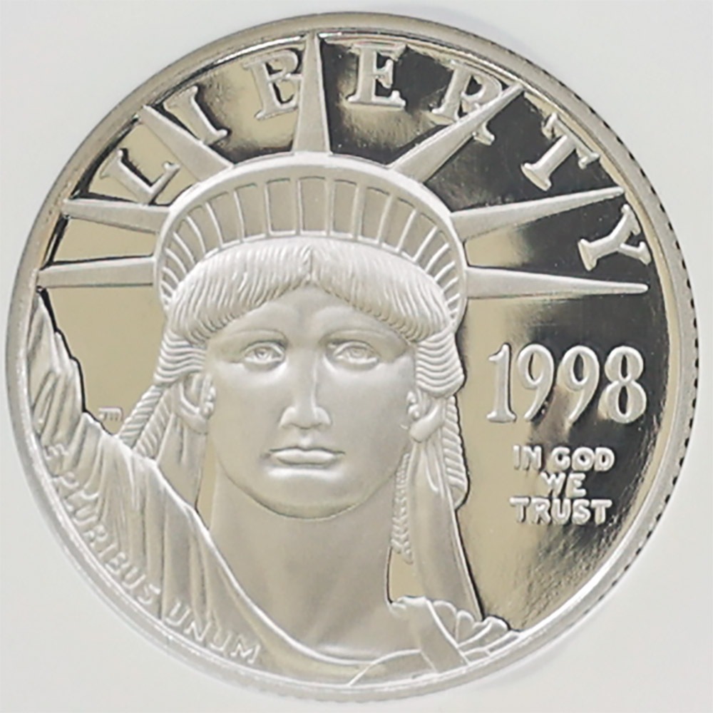 �������� 1998 ����ꥫ ��ͳ�ν��� 25�ɥ� �ץ���ʲ� 1/4���� �ץ롼�� NGC PF 70 UC �ǹ���� ���� ��Хƥ�