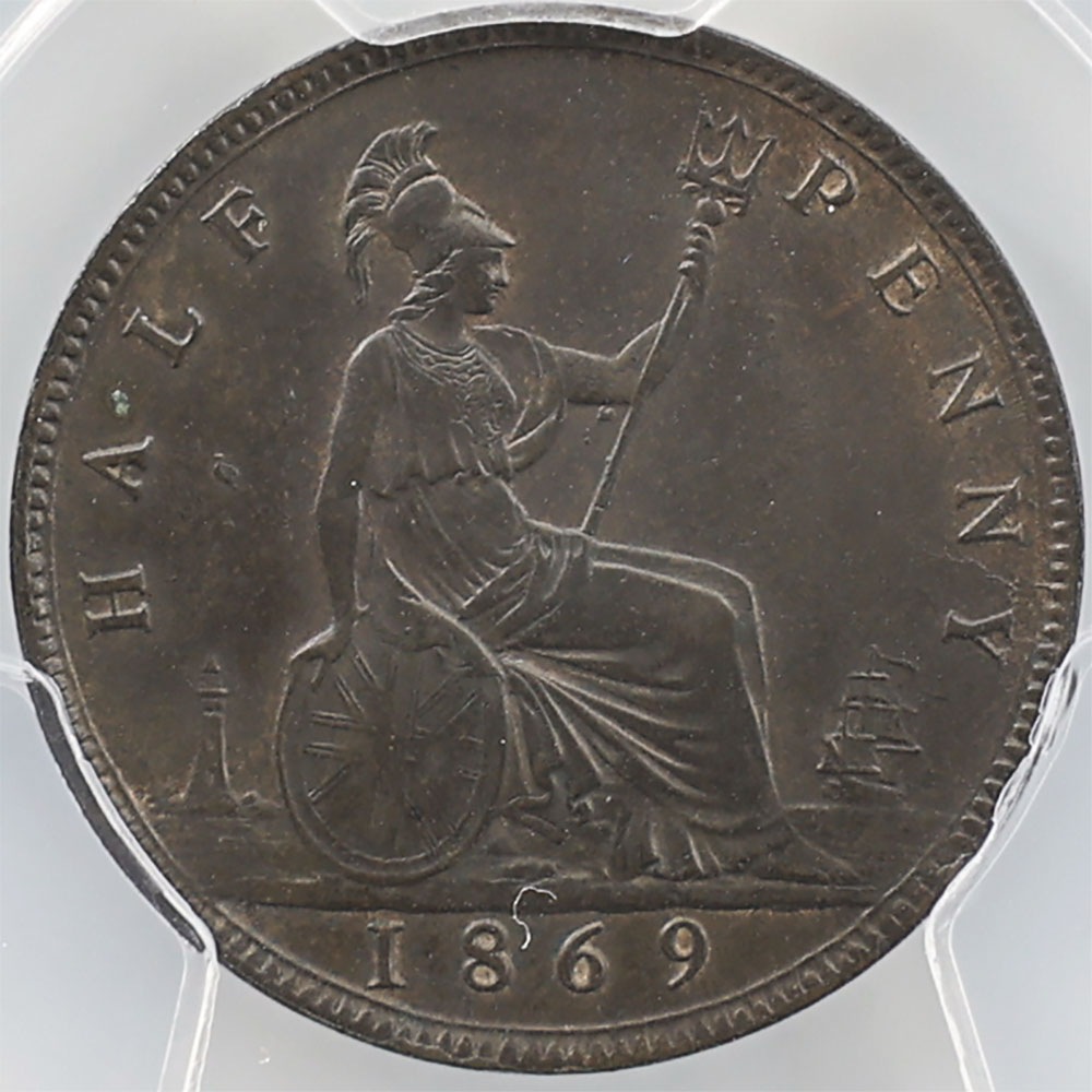  1869 ѹ ȥꥢ 1/2ڥˡ Ƽ ̤ PCGS MS 63 BN ǹ ̤ Хإå