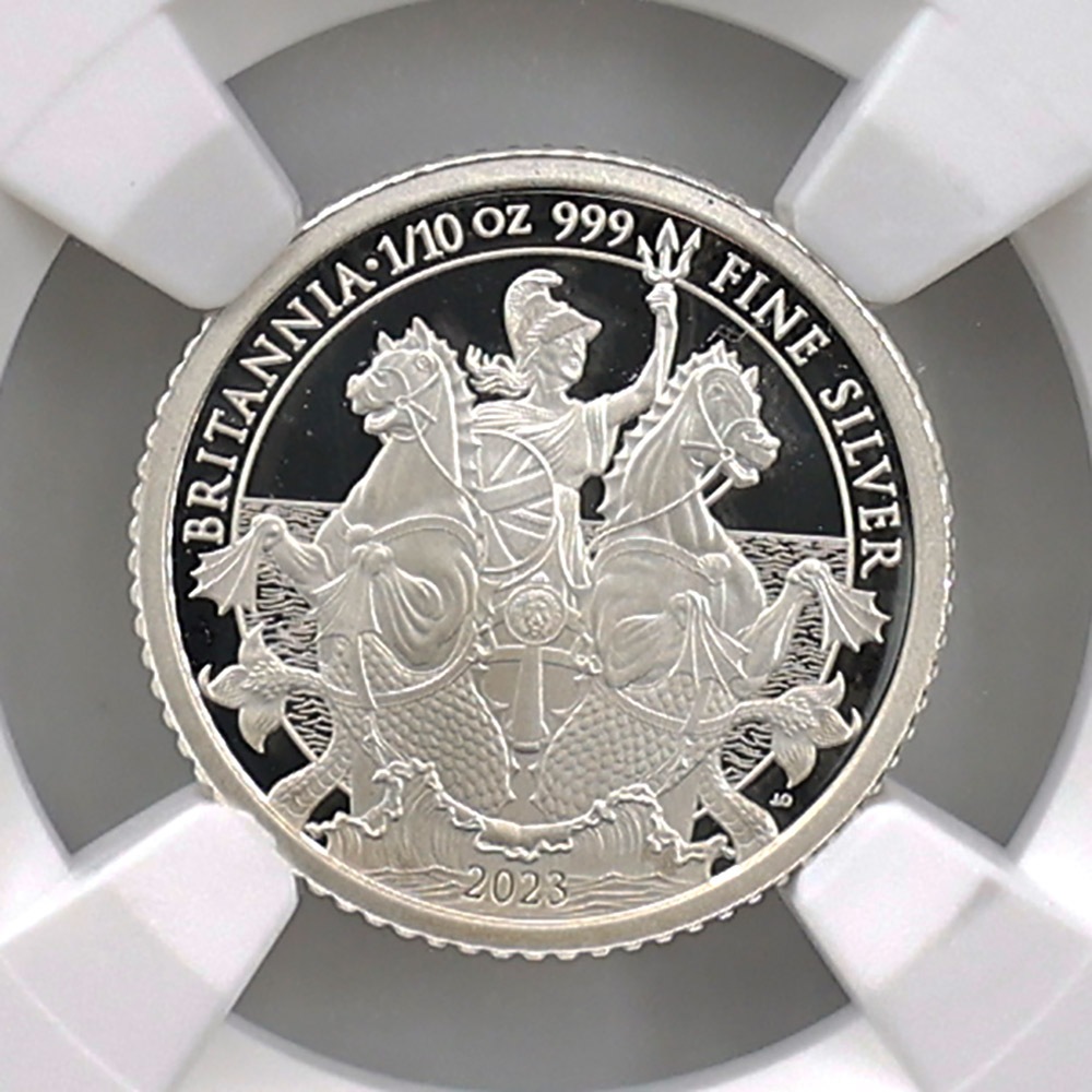 ����� 2023 �ѹ� �֥꥿�˥� 20�ڥ� ��� 1/10���� �ץ롼�� NGC PF 70 UC �ǹ���� ����̤������ ��Ȣ�� �����ꥹ ��� ������1��Τ�