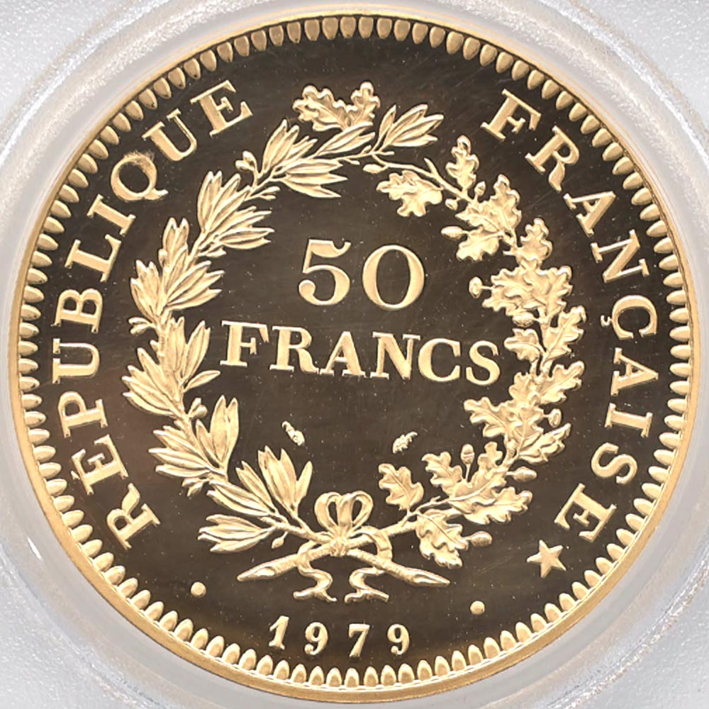 1979 �ե�� �إ饯�쥹 50�ե�� �ԥ��ե��� ��� �ץ롼�� PCGS SP 69 �ǹ���� ����̤������