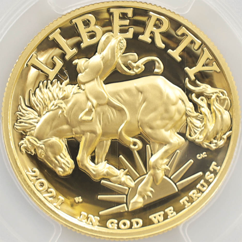 �������� 2021 ����ꥫ �ϥ���꡼�� ��ͳ�ν��� 100�ɥ� ��� 1���� �ץ롼�� PCGS PR 70 DCAM FS ������ �ǹ���� ����̤������