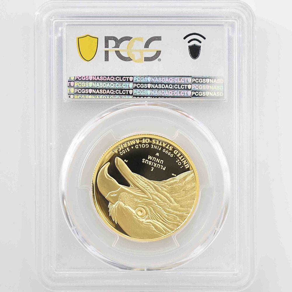 �������� 2021 ����ꥫ �ϥ���꡼�� ��ͳ�ν��� 100�ɥ� ��� 1���� �ץ롼�� PCGS PR 70 DCAM FS ������ �ǹ���� ����̤������