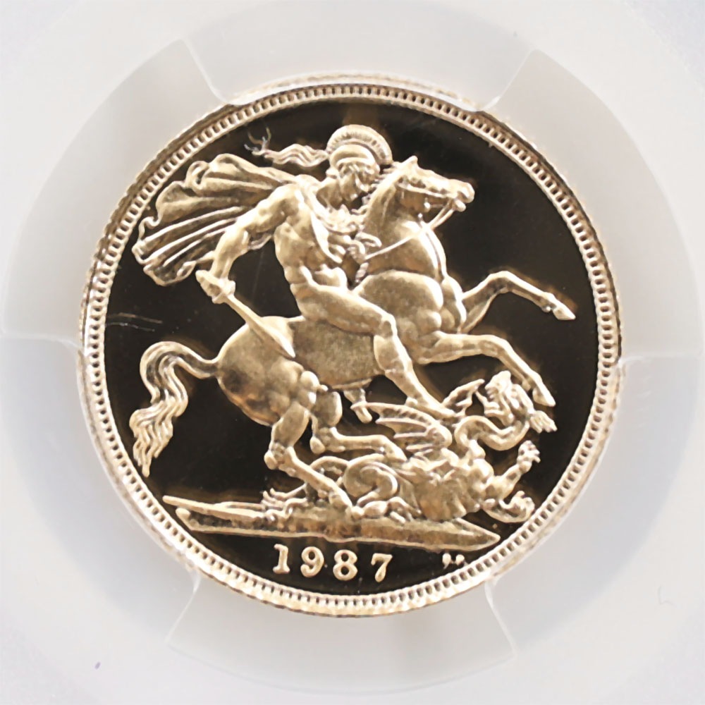 �������� 1987 �ѹ� ���ꥶ�٥�2�� ���֥�� 1�ݥ�ɡ�1���֥��˶�� �ץ롼�� PCGS PR 70 DCAM �ǹ���� ����̤������ �����硼��ε�༣ �����ꥹ ��� �ڥݥ���ȡ������ݥ������оݳ���