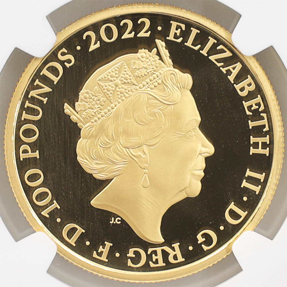 2022 ѹ ꥶ٥2 ԻԷʴ  100ݥ  1 ץ롼 NGC PF 70 UC FR  ǹ ̤ Ȣ ꥹ 