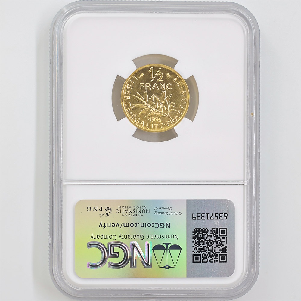 1974 �ե�� ��򼬤����� 1/2�ե�� �ԥ��ե��� ��� �ץ롼�� NGC PF 68 ��ǹ���� ����̤������