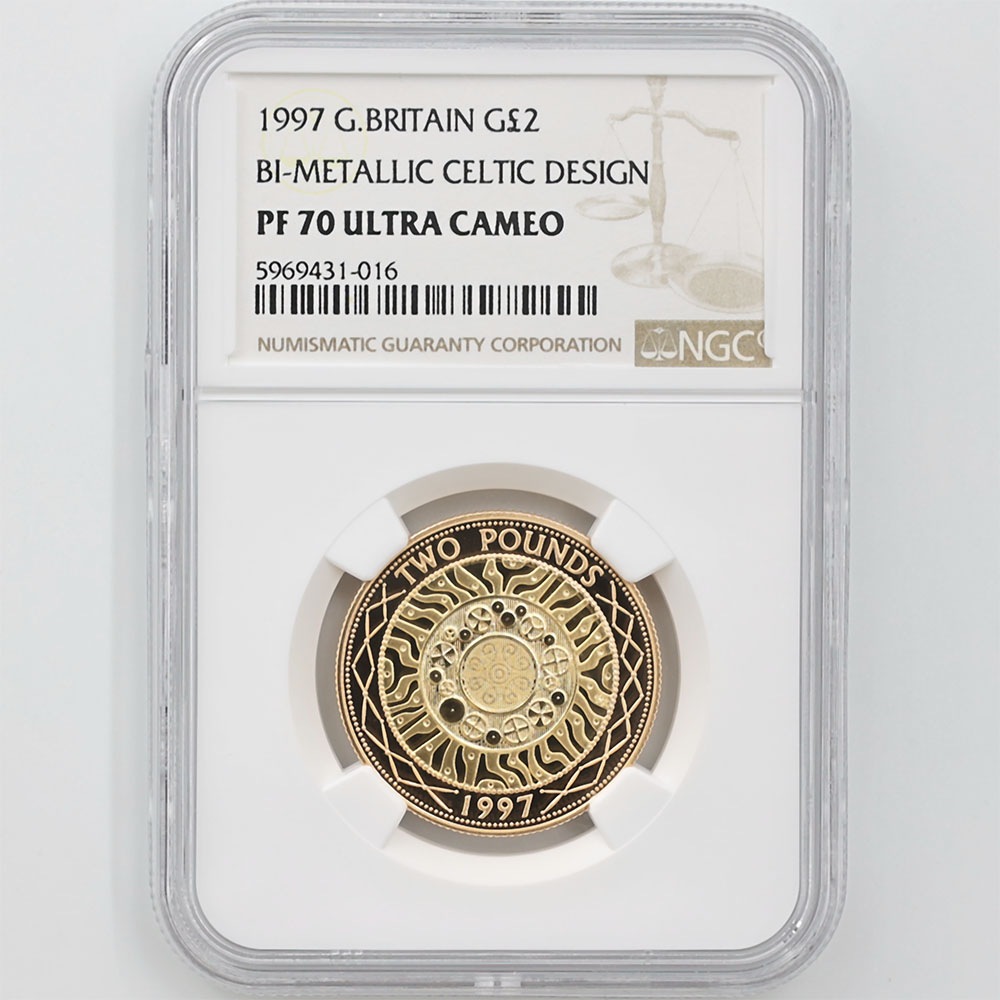 1997 英国 エリザベス2世 バイメタル ケルトデザイン 2ポンド 金貨