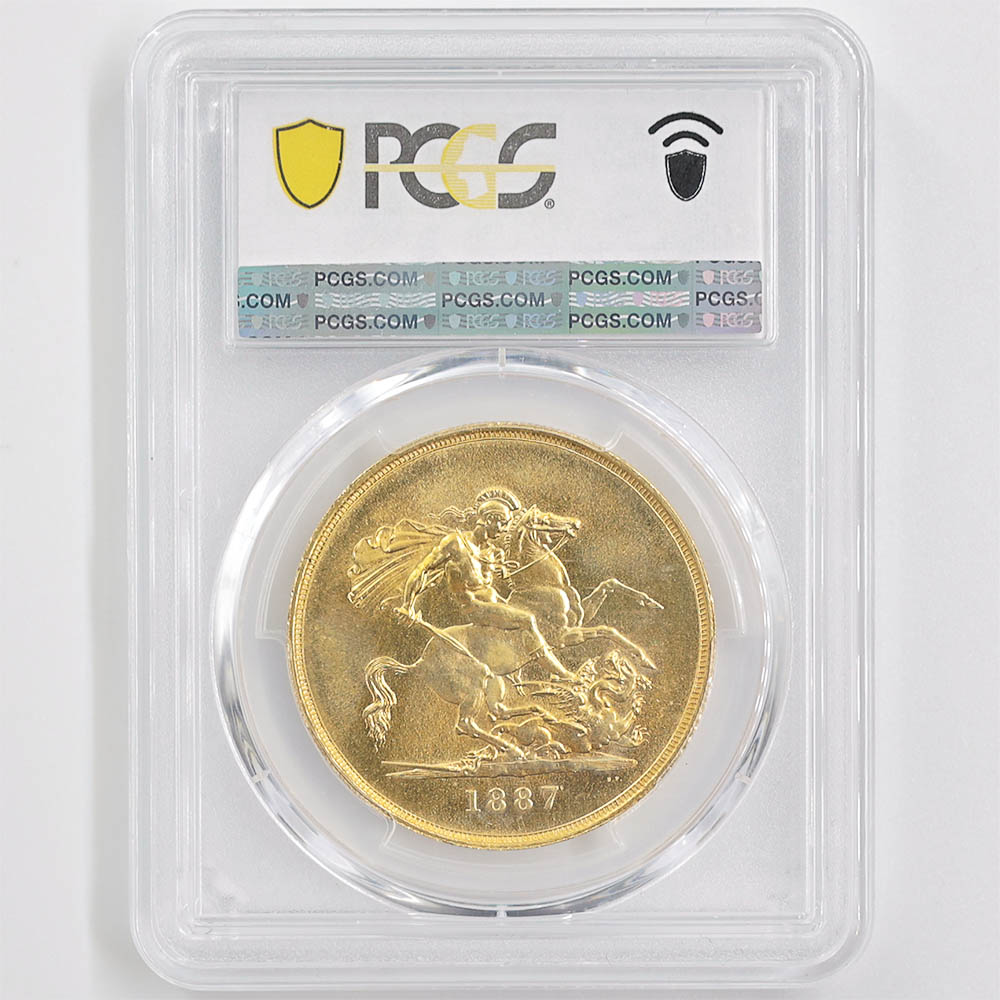 1887 �ѹ� �������ȥꥢ���� ����ӥ꡼�إå� 5�ݥ�� ��� ̤���� PCGS MS 64 ̤���ѡ�����̤������ �����ꥹ ���