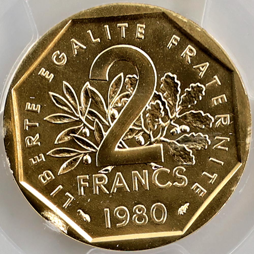 1980 �ե�� ��򼬤����� 2�ե�� �ԥ��ե��� ��� PCGS SP 68 �ǹ���� ����̤������