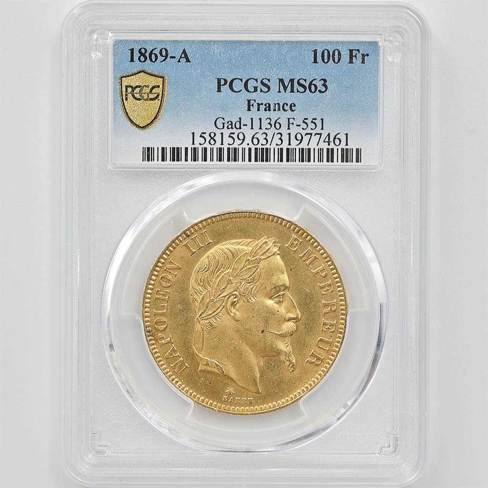  1869 ե ʥݥ쥪3 100  PCGS MS 63 ̤ʡڥݥȡݥоݳ