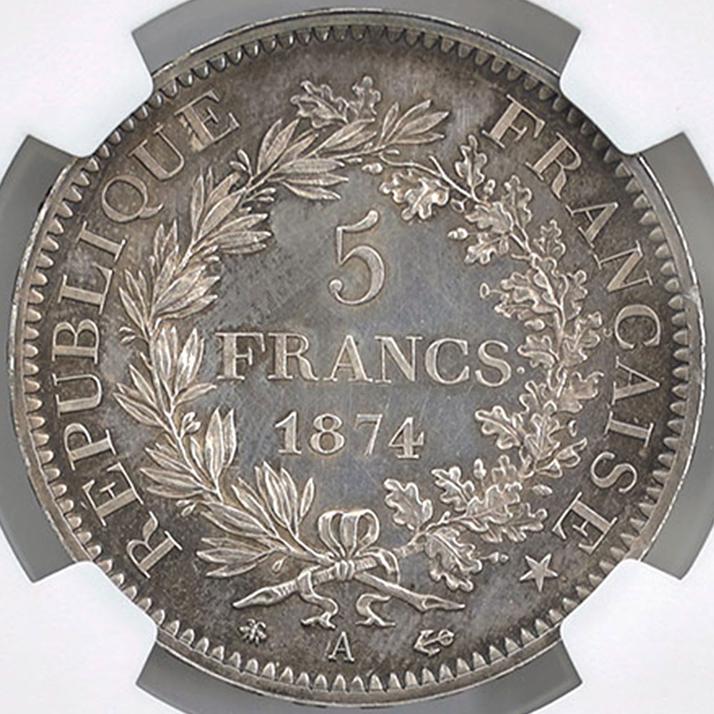 1874A �ե�� �إ饯�쥹 5�ե�� ��� �ץ롼�� NGC PF 64 ̤���ѡ�����̤������ �ǹ����