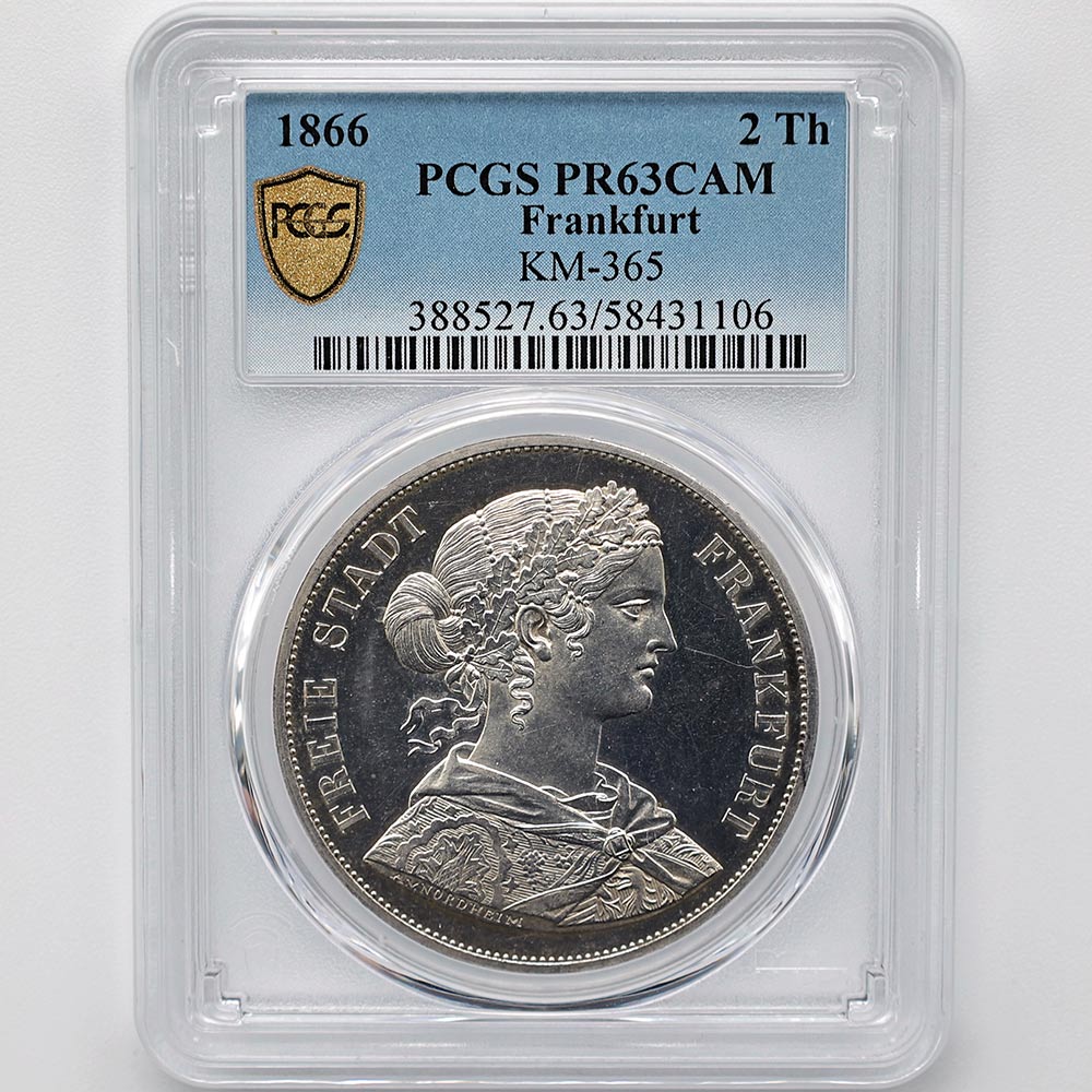 1866 �ɥ��� �ե�󥯥ե�� 2�����顼 ��� PCGS PR 63 CAM �ǹ���� ̤������