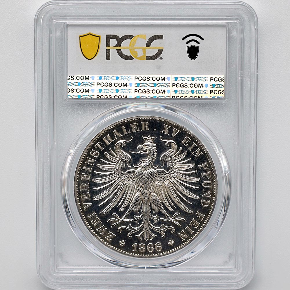 1866 �ɥ��� �ե�󥯥ե�� 2�����顼 ��� PCGS PR 63 CAM �ǹ���� ̤������
