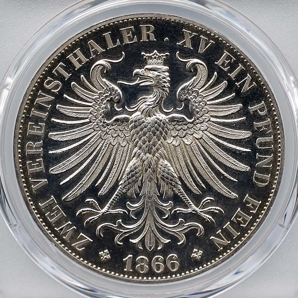 1866 �ɥ��� �ե�󥯥ե�� 2�����顼 ��� PCGS PR 63 CAM �ǹ���� ̤������
