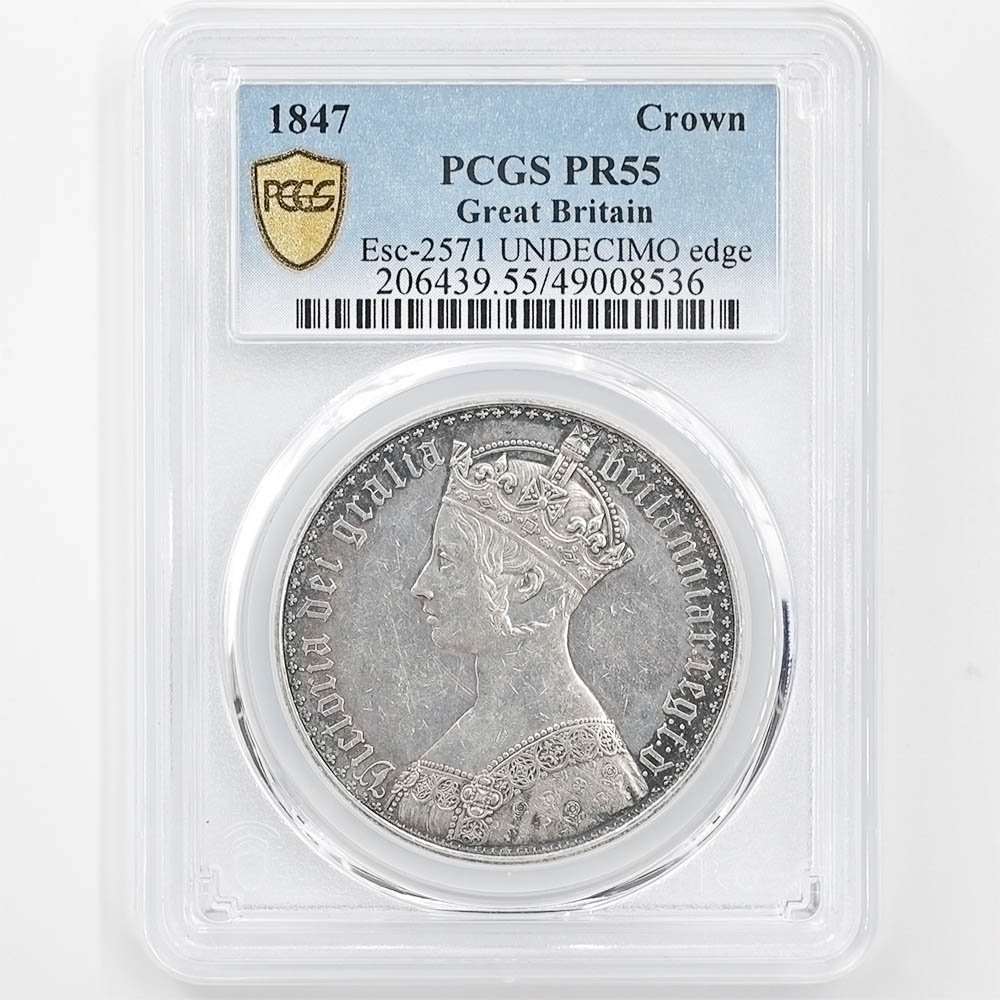  1847 ѹ ӥȥꥢ å饦 1饦  ץ롼 PCGS PR 55 UNDECIMO EDGE ʡڥݥȡݥоݳ