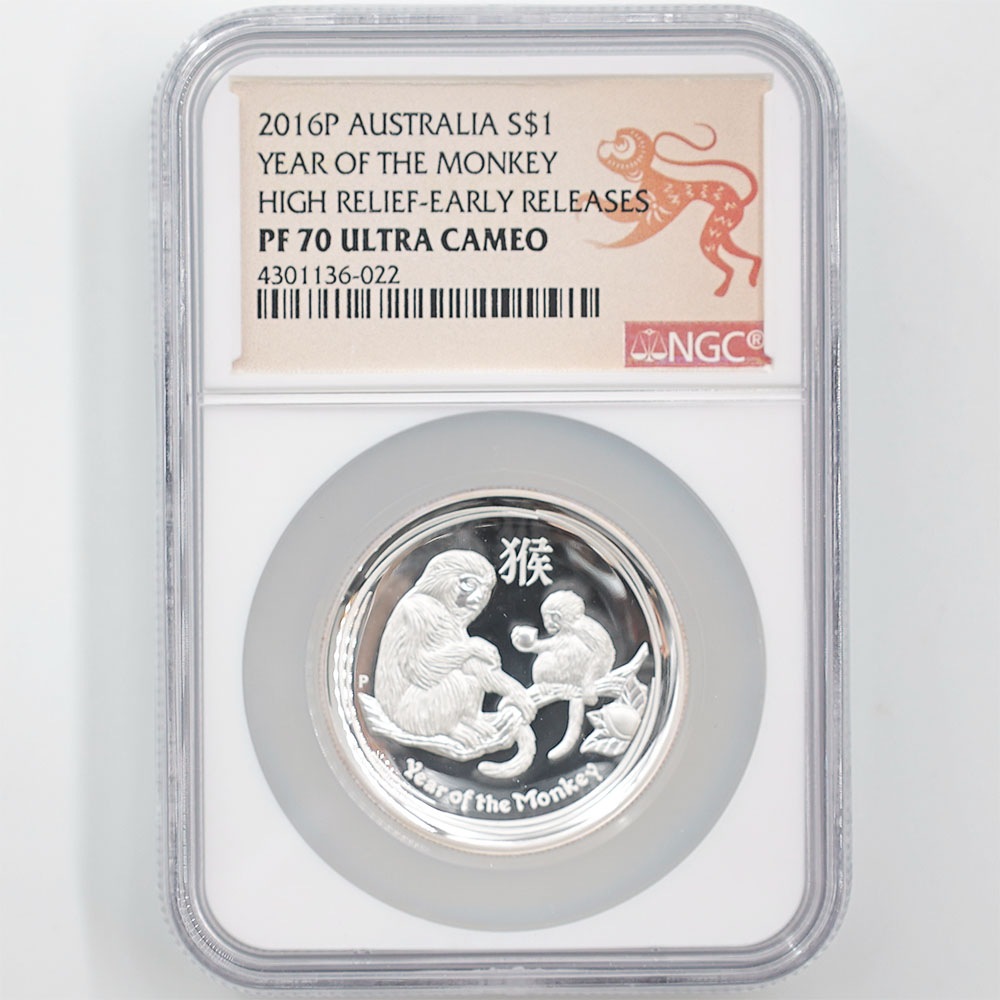 ������ 2016 �������ȥ�ꥢ �ϥ���꡼�� ��ǯ��� 1�ɥ� ��� 1���� �ץ롼�� NGC PF 70 UC ER ������ �ǹ���� ����̤������