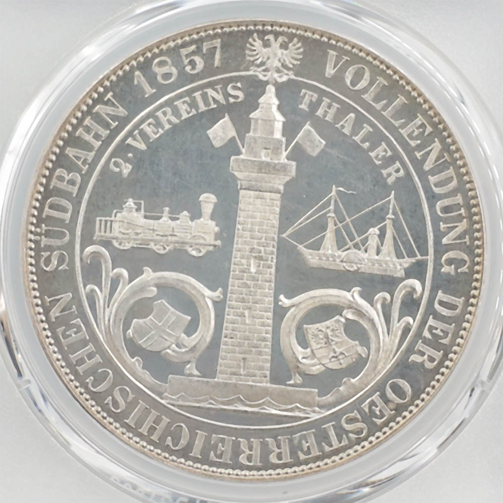 1857 �������ȥꥢ �ե��ġ��衼����1�� �������ȥꥢ����Ŵƻ������ǰ 2�����顼 ��� �ץ롼�� PCGS PR 65 CAM �ǹ���� ̤���ѡ�����̤������