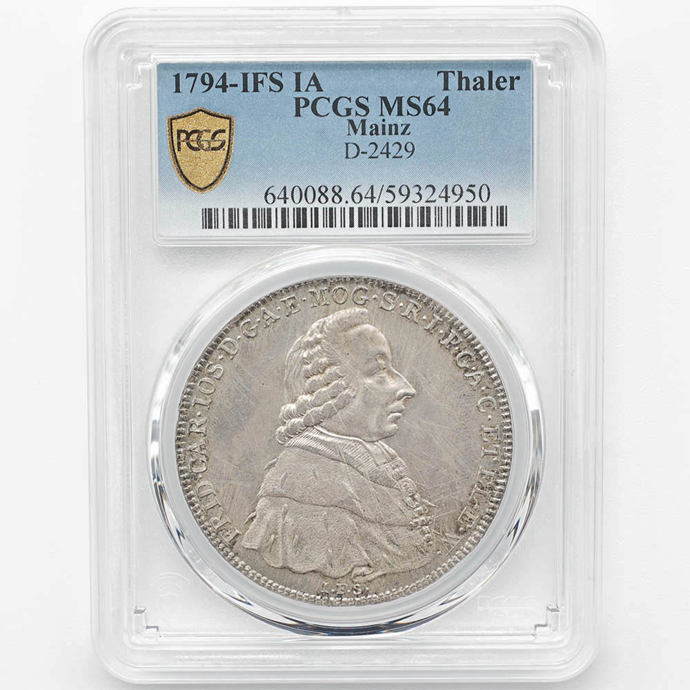 1794 �ɥ��� �ޥ���� �ե꡼�ɥ�ҡ������롦�衼���ա��ե��󡦥��륿���� 1�����顼 ��� PCGS MS 64 �ǹ���� ̤���ѡ�����̤������