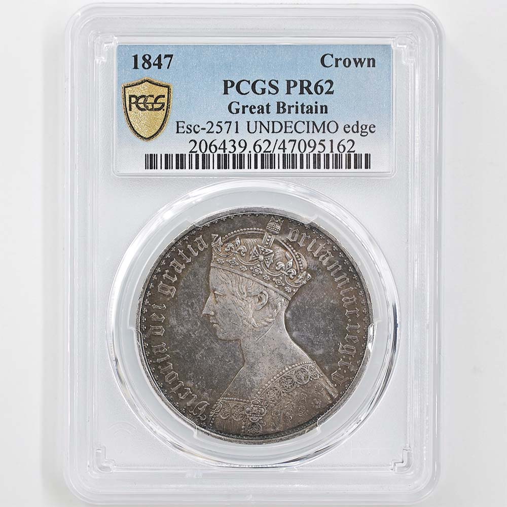�������� 1847 �ѹ� �ӥ��ȥꥢ���� �����å����饦�� 1���饦�� ��� �ץ롼�� PCGS PR 62 UNDECIMO EDGE ��̤�����ʡڥݥ���ȡ������ݥ������оݳ���