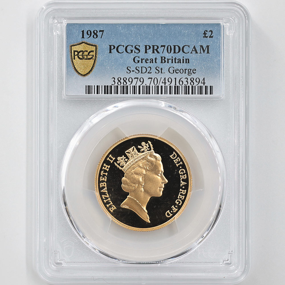 1987 ѹ ꥶ٥2 ֥ 2ݥ  ץ롼 PCGS PR 70 DCAM ǹ ̤ 硼ε༣ ꥹ 