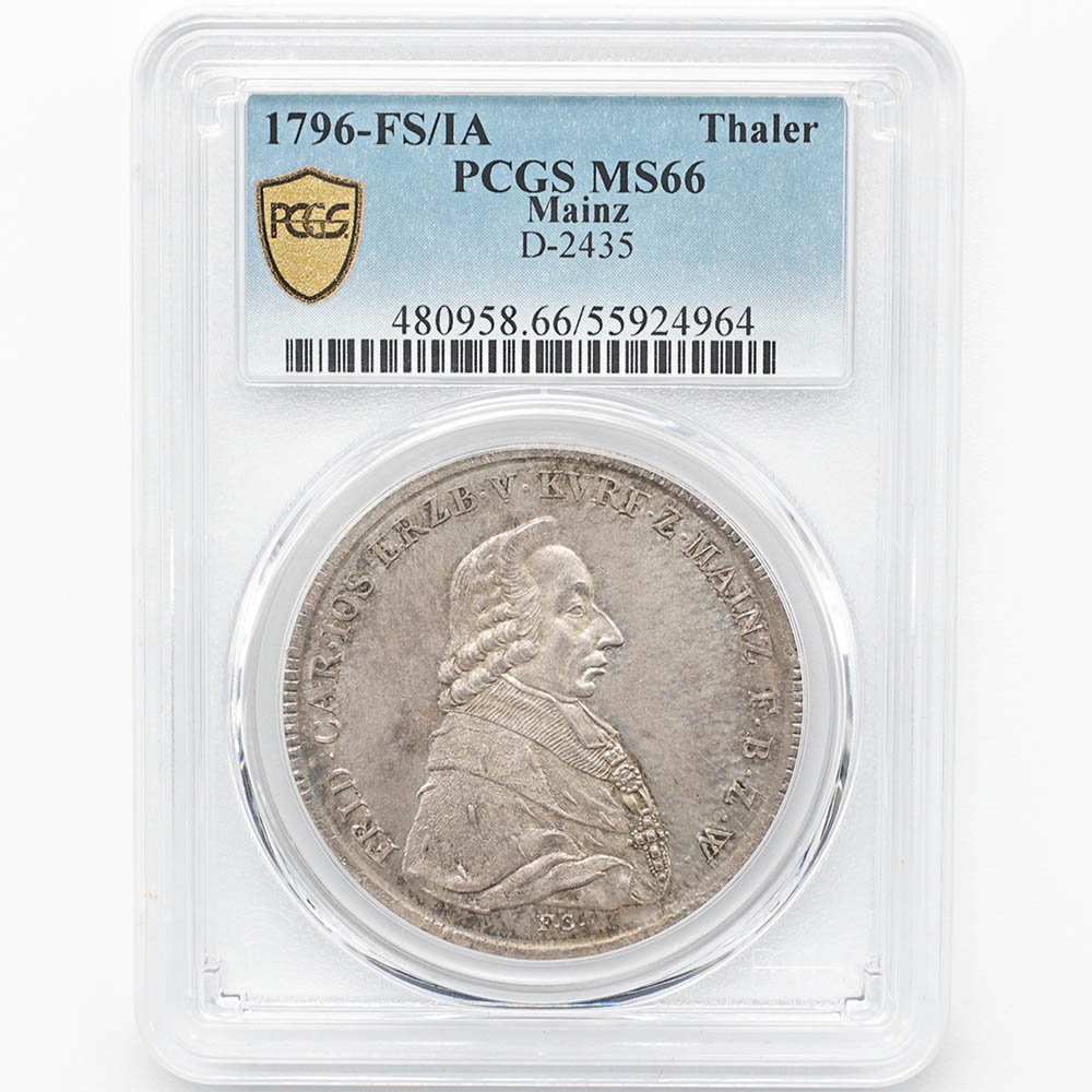 1796 �ɥ��� �ޥ���� �ե꡼�ɥ�ҡ������롦�衼���ա��ե��󡦥��륿���� �ʱ���ϥ����� 1�����顼 ��� PCGS MS 66 �ǹ���� ̤���ѡ�����̤������