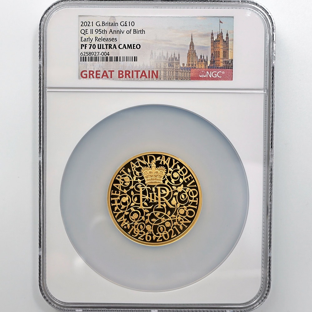 2021 英国 女王エリザベス2世 生誕95周年記念 10ポンド 金貨 5オンス