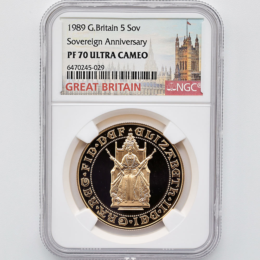 ��α�� 1989 �ѹ� ���ꥶ�٥�2�� ���֥�� 500��ǯ��ǰ 5�ݥ�ɡ�5���֥��˶�� �ץ롼�� NGC PF 70 UC �ǹ���� ����̤������ ���塼���������� �����ꥹ ���