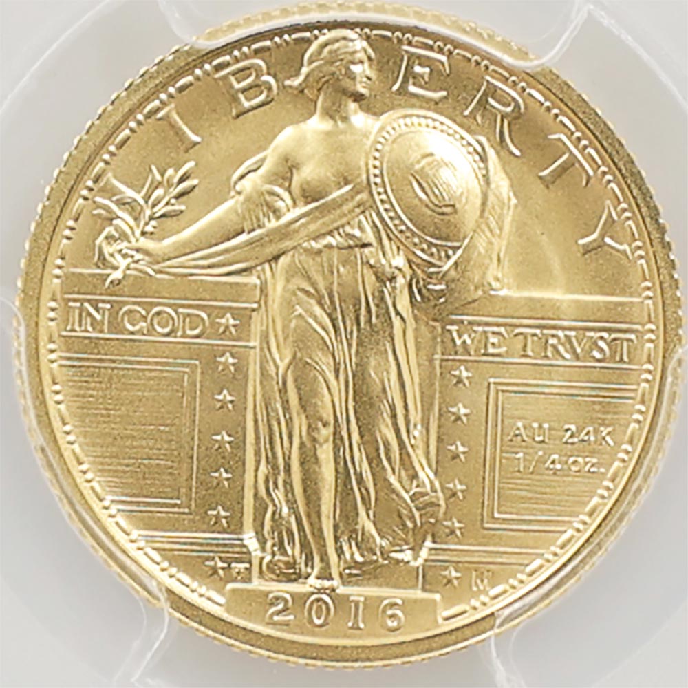 �������� 2016 ����ꥫ ���������󥰥�Хƥ�100��ǯ 25����� ��� 1/4���� PCGS SP 70 FDOI ������ �ʽ��������  �ǹ���� ����̤������ �ڥݥ���ȡ������ݥ������оݳ���