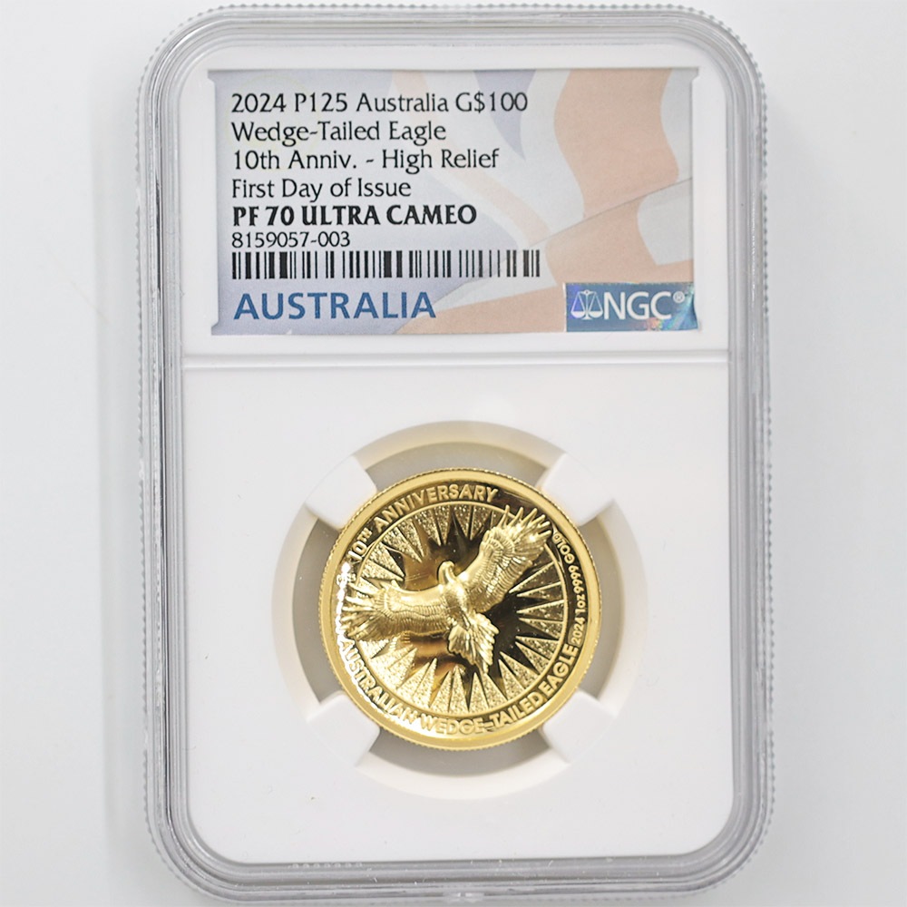 2024 �������ȥ�ꥢ �ϥ���꡼�� ���ʥ����̥亮 ȯ��10��ǯ 100��ɥ� ��� 1���� �ץ롼�� NGC PF 70 UC FDOI�ʽ�������˽����� �ǹ���� ����̤������ ��Ȣ��