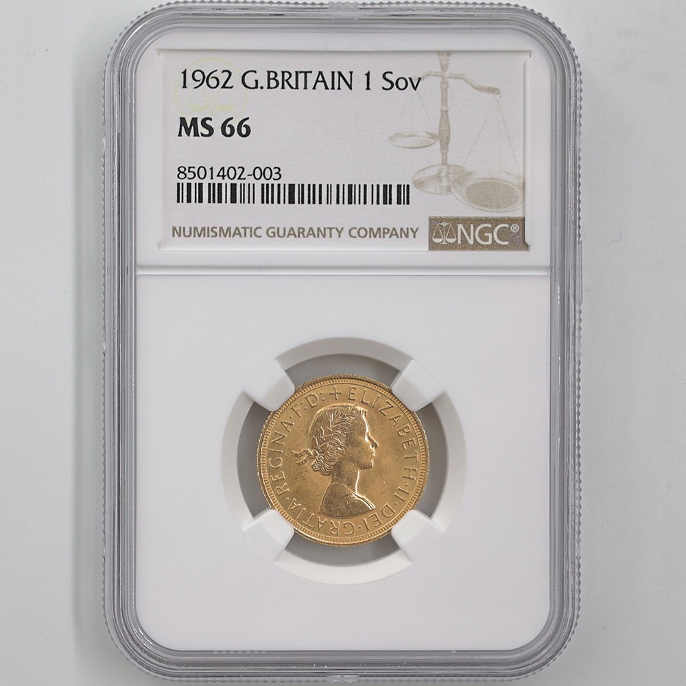 [PF69]ソブリン金貨　1ポンド 1962 英国 エリザベス2世 ソブリン 1ポンド（1ソブリン）金貨