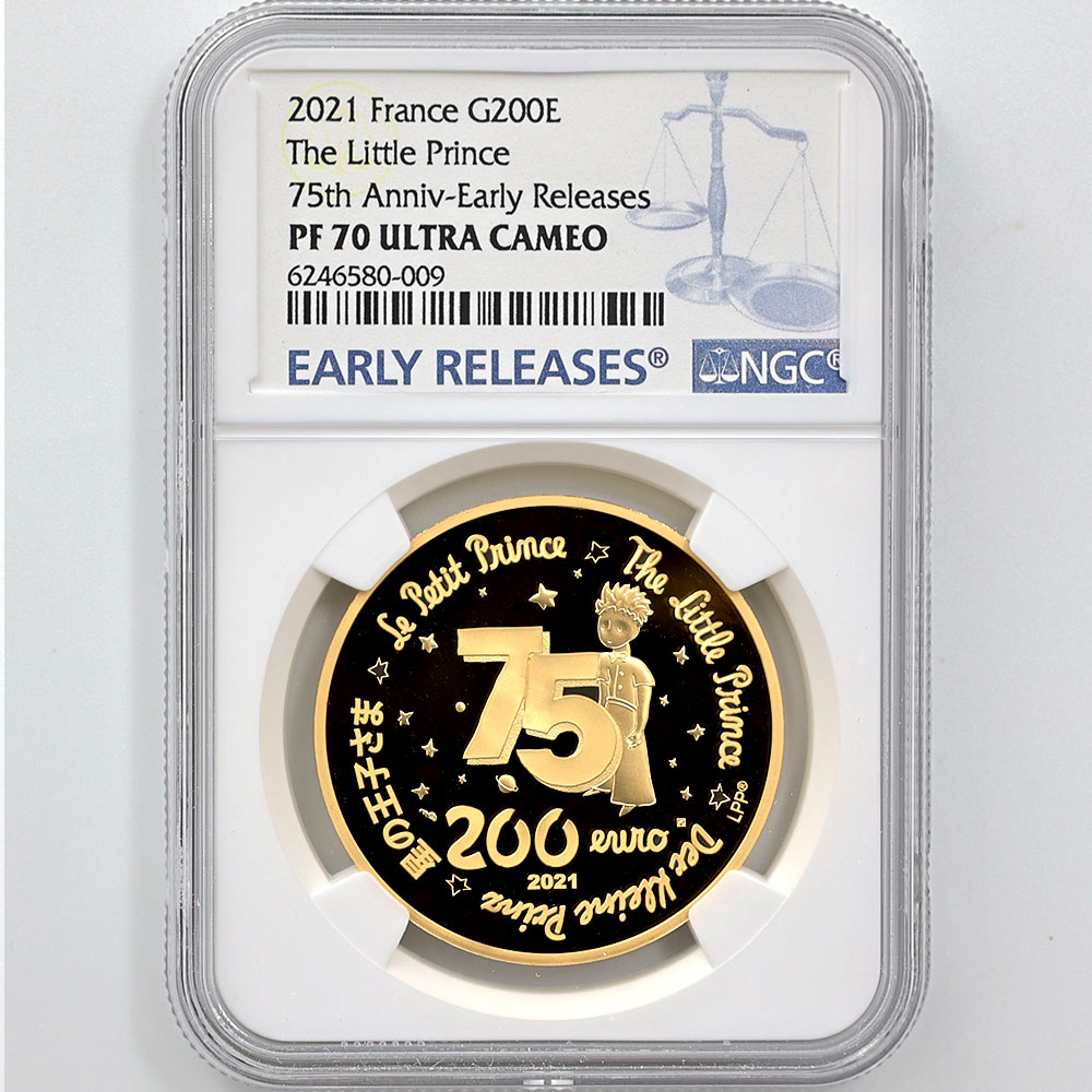 2021 ե βҤ եȯ75ǯǰ 200桼  1 ץ롼 NGC PF 70 UC ER  ǹ ̤ Ȣ