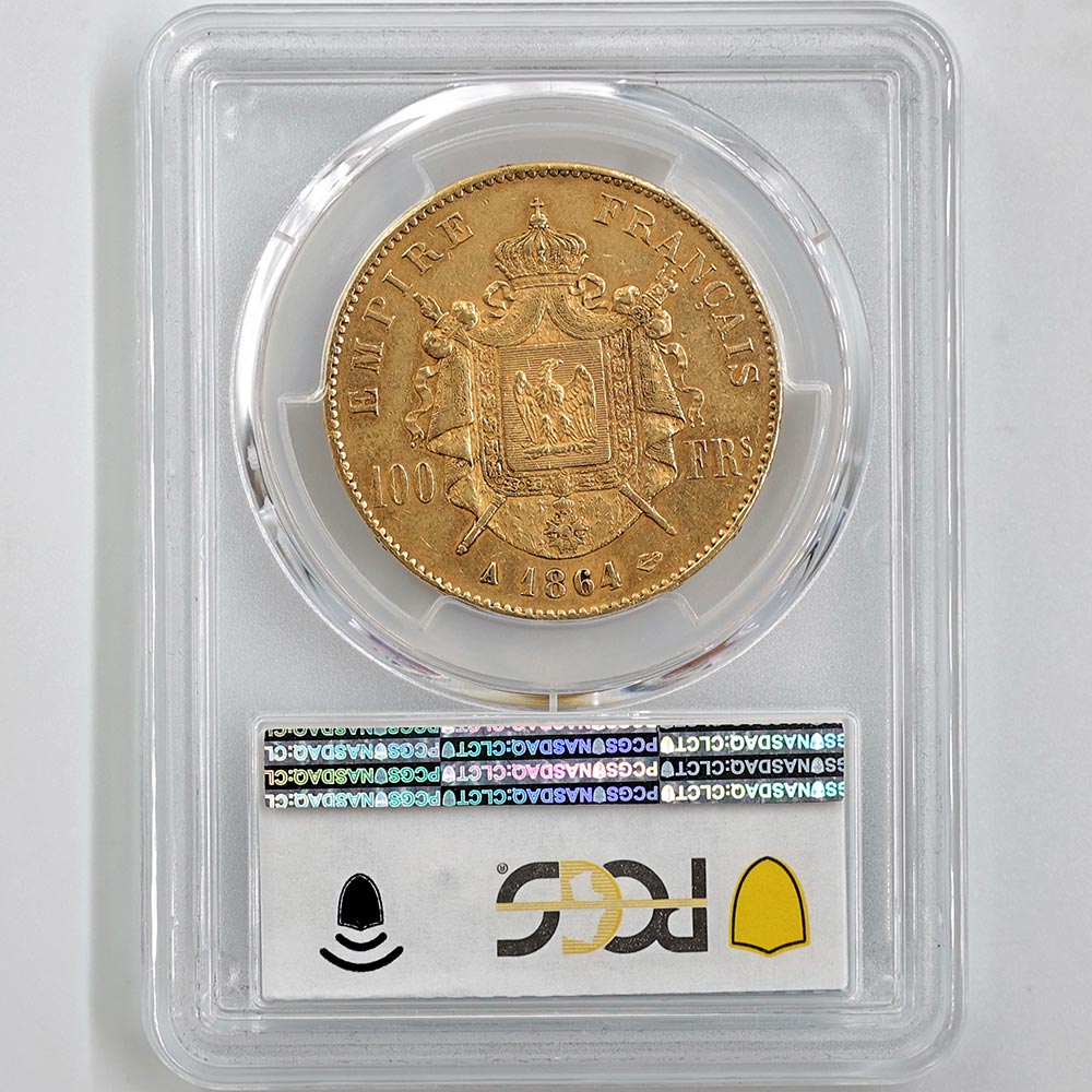 ��α�� �������� 1864A �ե�� �ʥݥ쥪��3�� 100�ե�� ��� PCGS AU 53 �����ʡڥݥ���ȡ������ݥ������оݳ���