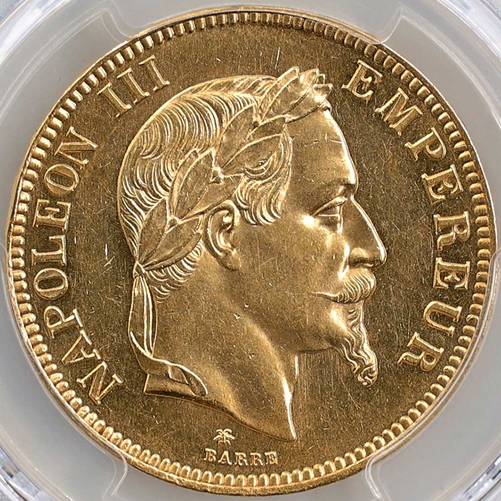 1862A �ե�� �ʥݥ쥪��3�� 100�ե�� ��� PCGS MS 62 ��̤������ 